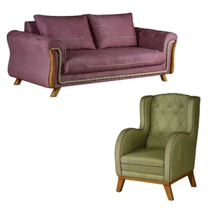 مبل راحتی چهار نفره چشمه نور مدل MA-310.3+1-BR-PUR-GR