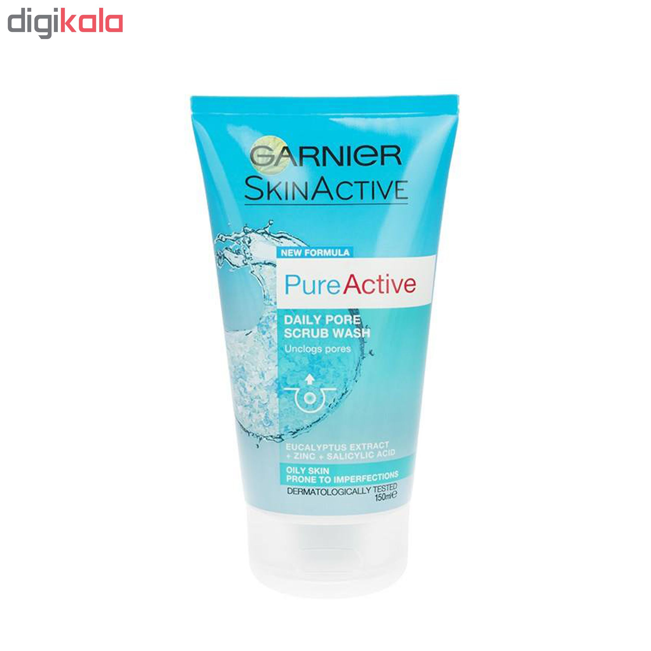 اسکراب شستشو صورت گارنیه مدل Pure Active حجم 150 میلی لیتر مجموعه 2 عددی