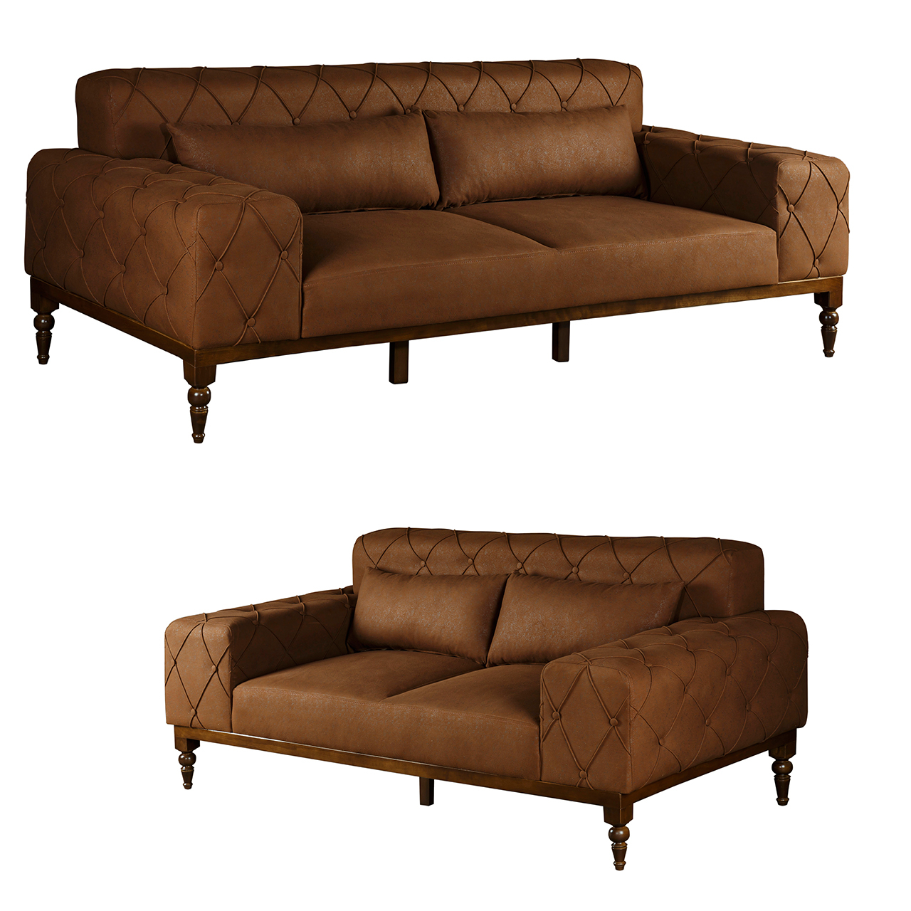 مبل راحتی پنج نفره چشمه نور کد MA-314.3+2-BR-BR