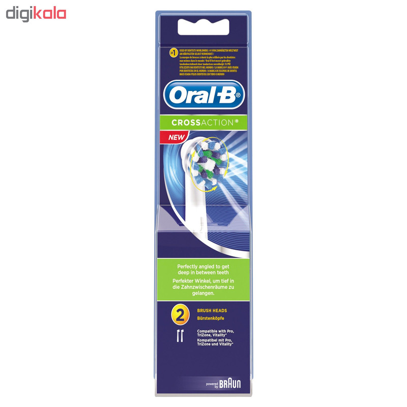 سری یدک مسواک برقی اورال-بی مدل Cross Action بسته 2 عددی