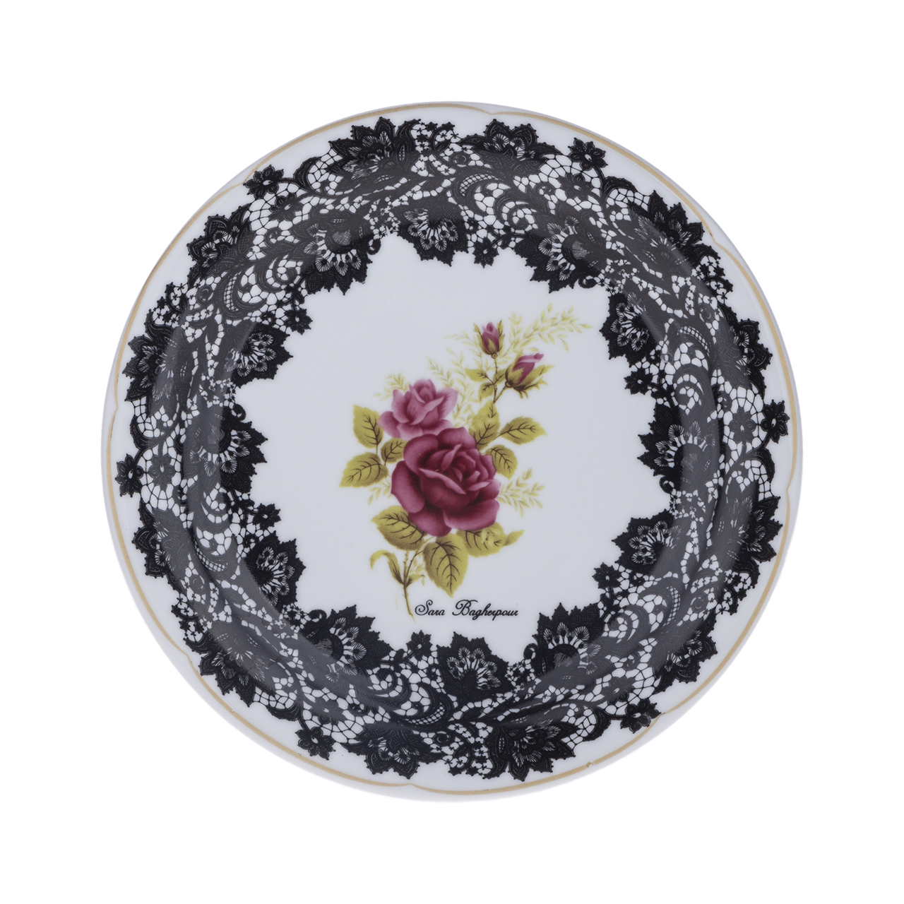 پیش دستی سارا باقرپور مدل Red Rose Guipure بسته 6 عددی
