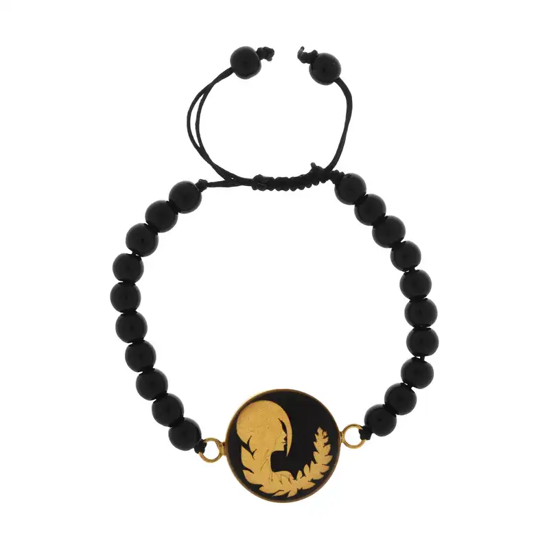 دستبند طلا 24عیار زنانه سام نورزاده طرح ماه شهریور کد 28