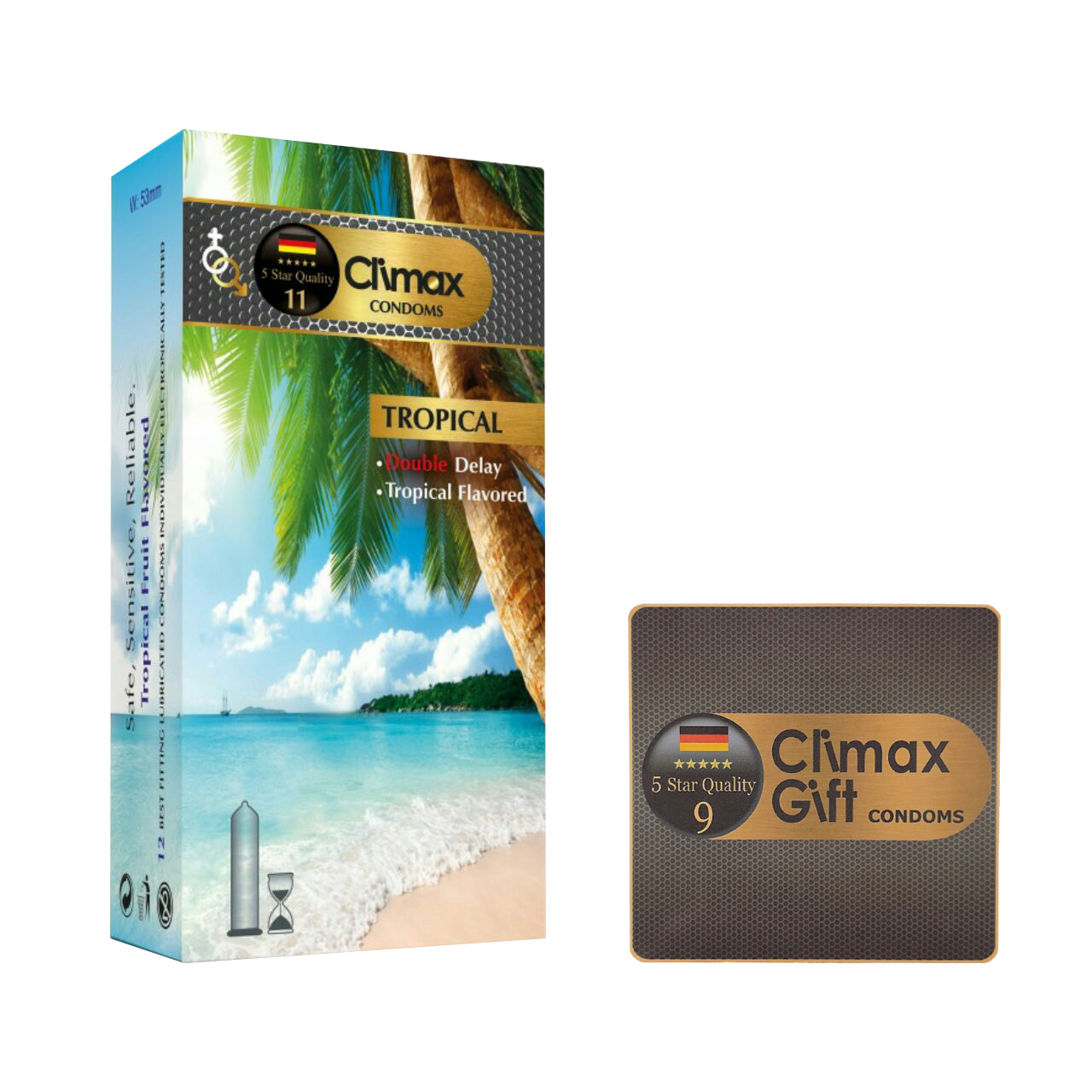 کاندوم کلایمکس مدل Tropical بسته 12 عددی به همراه کاندوم مدل Gift
