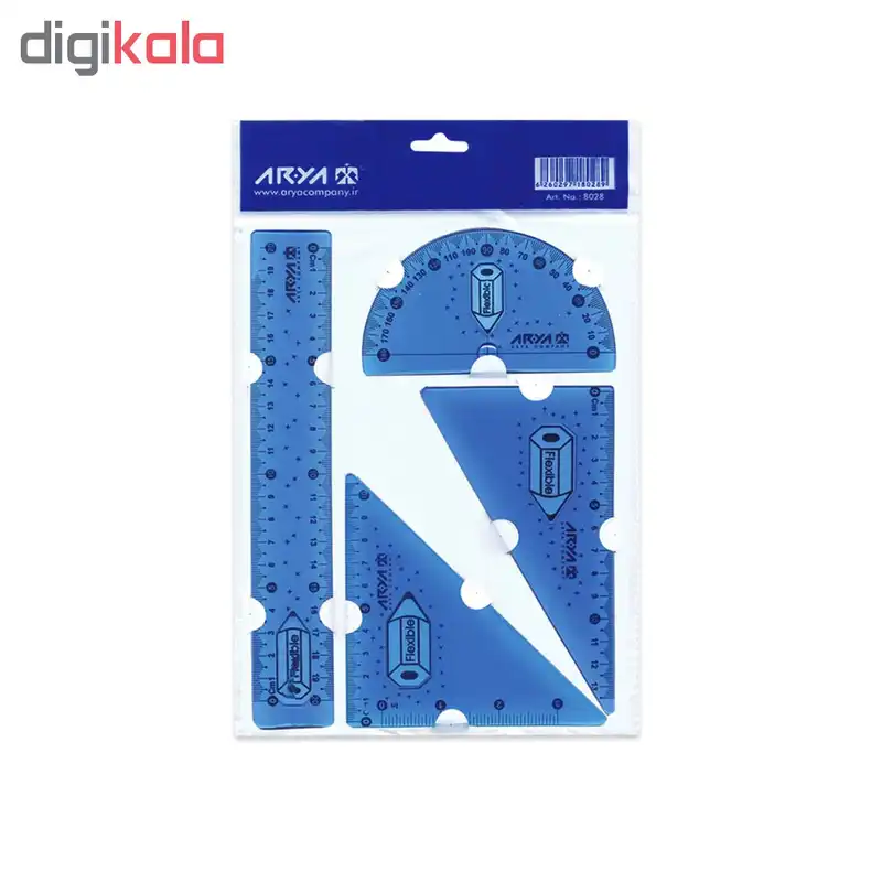 ست خط کش آریا کد 8038 بسته 4 عددی