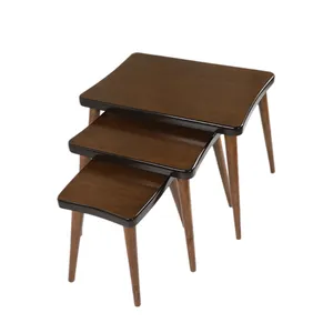 میز عسلی ویانا مدل کلاسیک کد 103GHK مجموعه 3 عددی