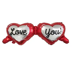 بادکنک فویلی طرح دو قلب مدل Love you 