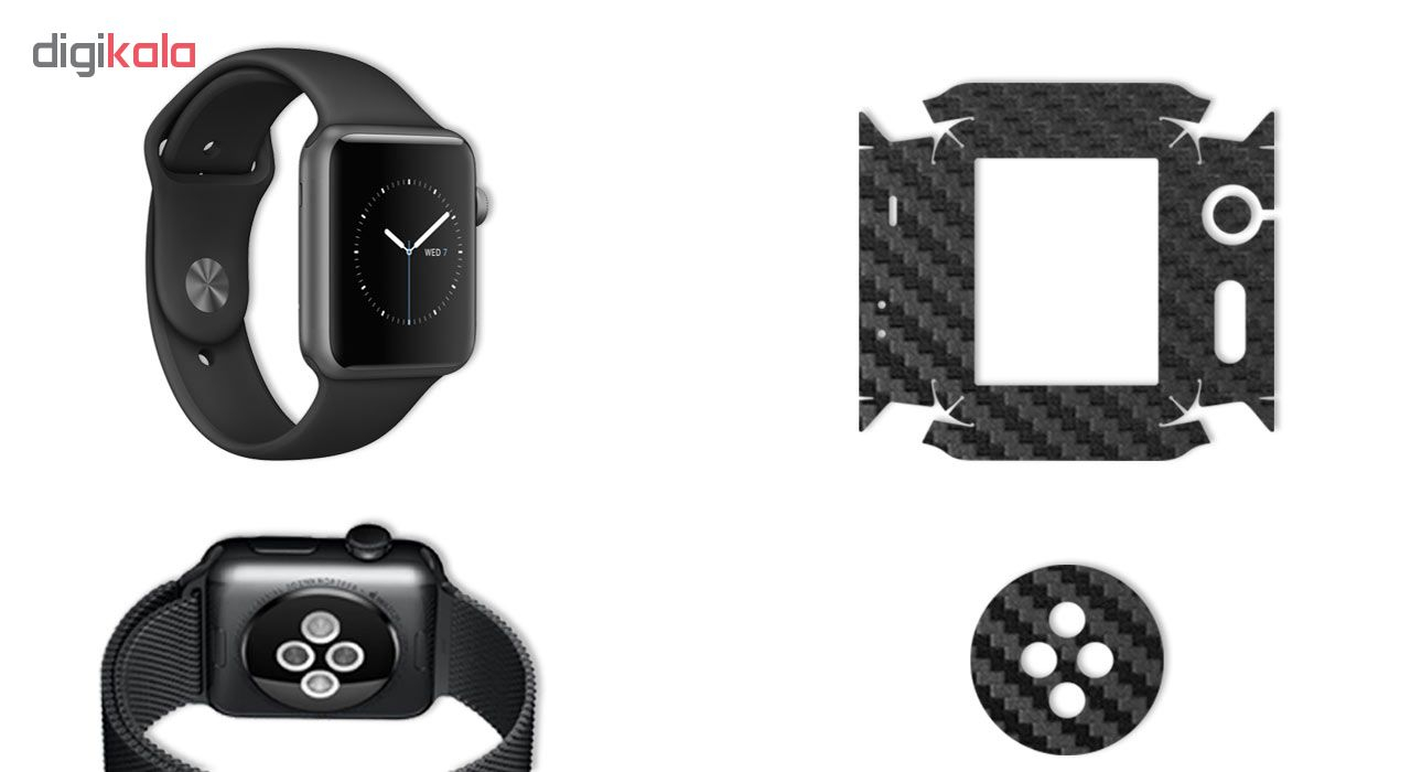 برچسب ماهوت طرح Carbon-fiber مناسب برای ساعت هوشمند اپل Watch 2 - 42mm بسته 2 عددی