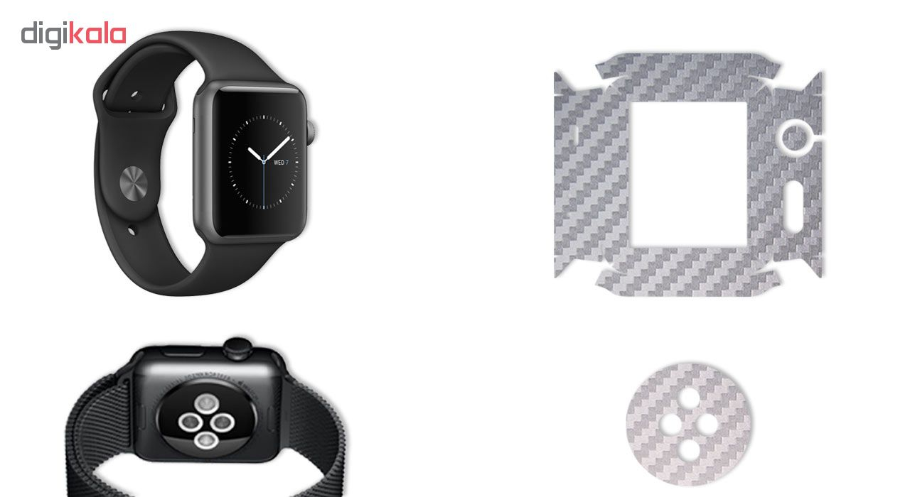 برچسب ماهوت طرح Carbon-fiber مناسب برای ساعت هوشمند اپل Watch 2 - 42mm بسته 2 عددی