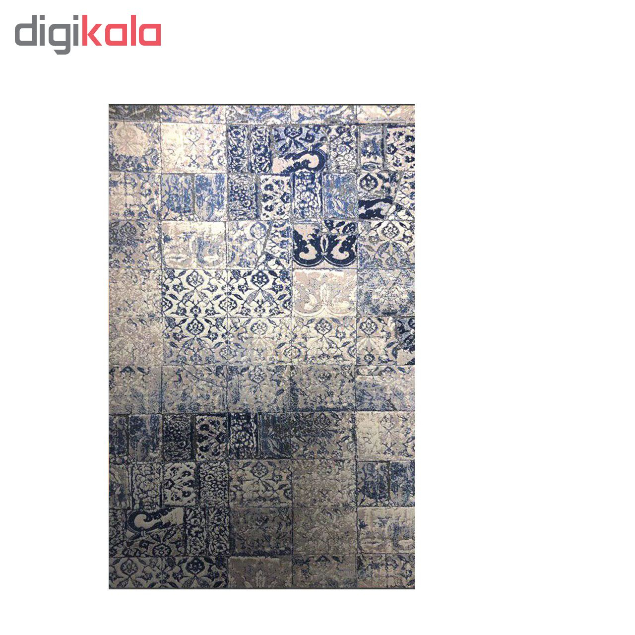 فرش ماشینی طرح colorful کد CO16 زمینه طوسی آبی