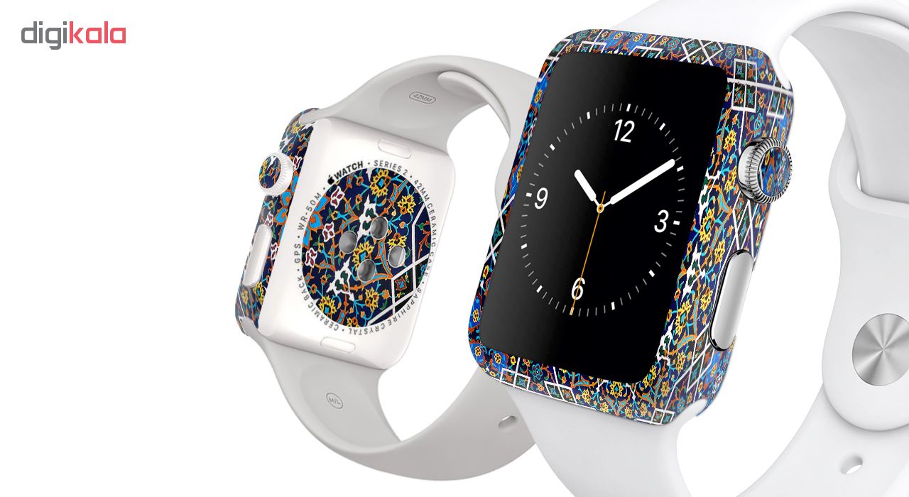 برچسب ماهوت طرح Imam-Reza Shrine-Tile مناسب برای ساعت هوشمند اپل Watch 2 - 42mm بسته 2 عددی