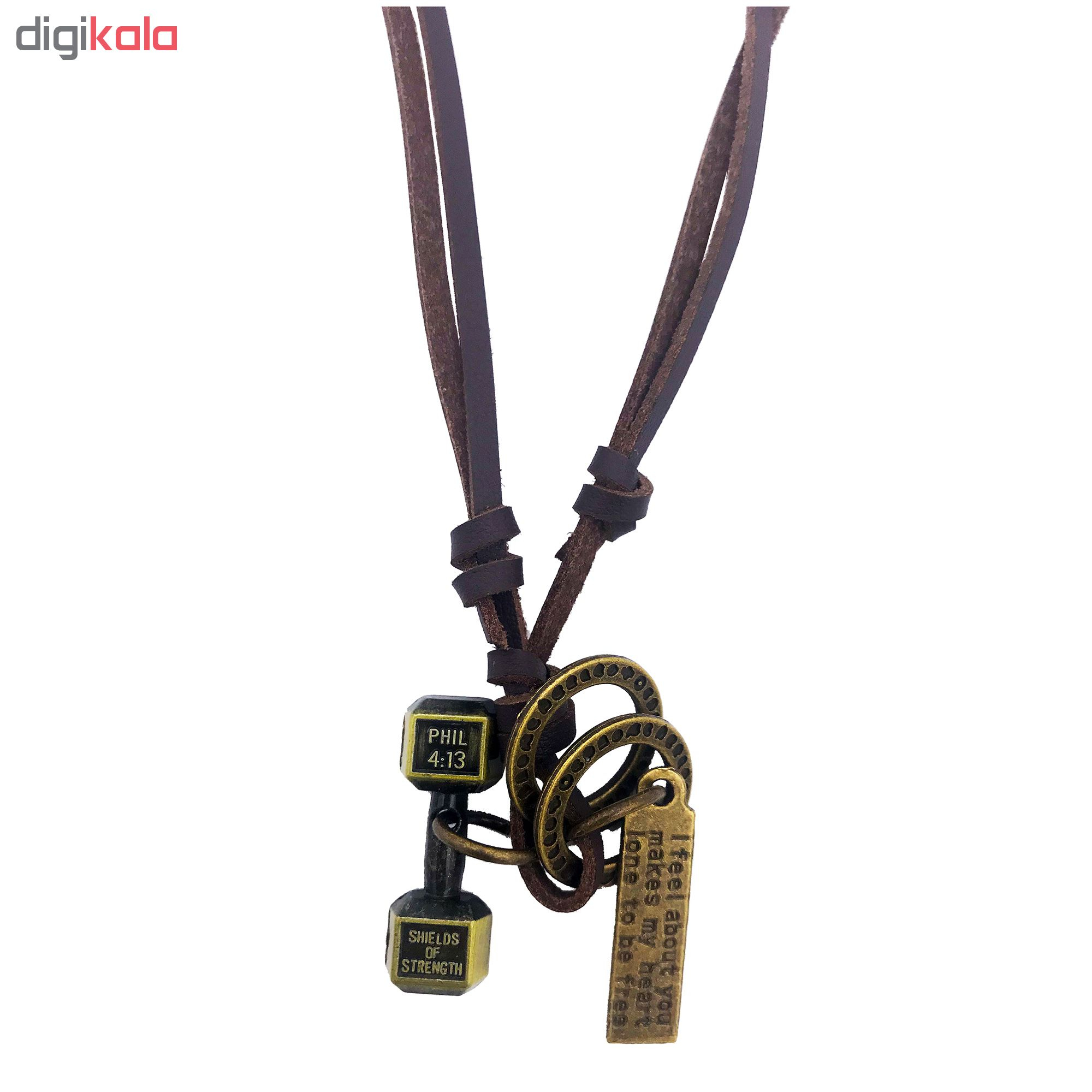 گردنبند مردانه طرح دمبل کد NKB-95