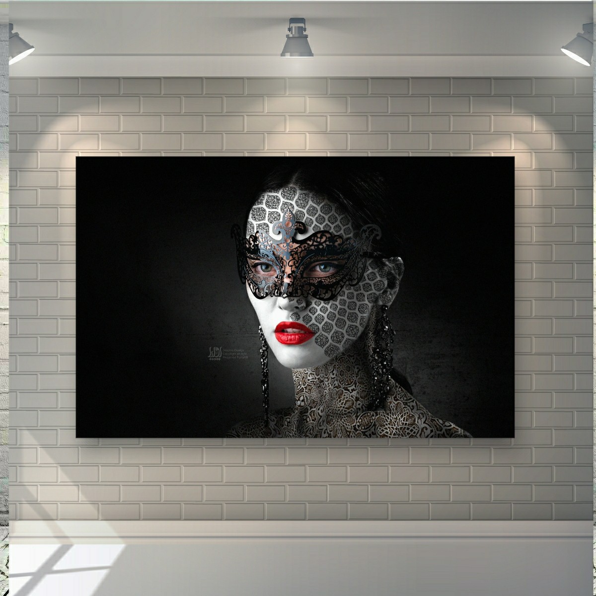 تابلو بوم طرح آرایشگاه زنانه مدل چهره سیاه کد SDB1582