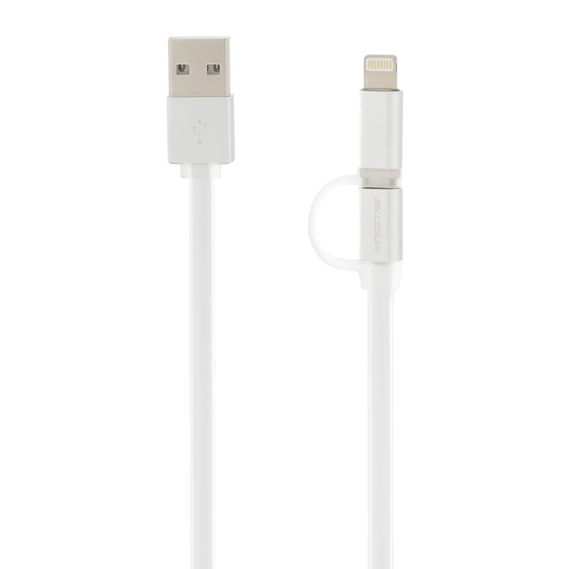 کابل تبدیل USB به microUSB/لایتنینگ کینگ استار مدل KS48 طول 1متر