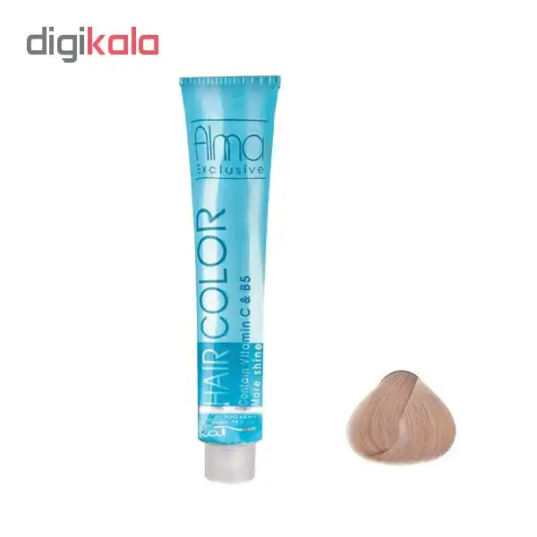رنگ ابرو آلما مدل exclusive شماره 12.4 حجم 15 میلی لیتر رنگ بلوند شامپاینی