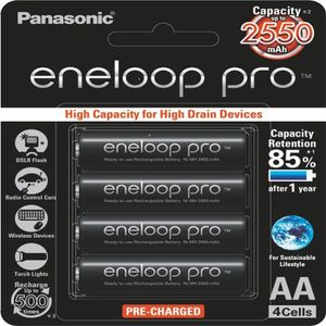 نقد و بررسی باتری قلمی قابل شارژ پاناسونیک مدل Eneloop Pro BK-3HCCE/4BT بسته 4 عددی AA4 توسط خریداران