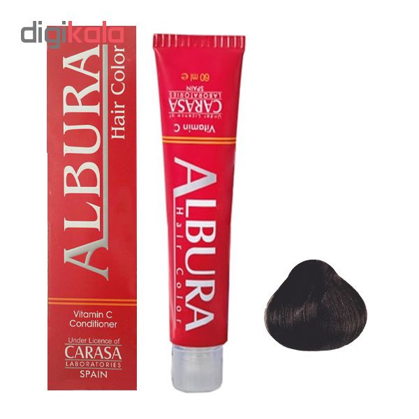 رنگ مو آلبورا مدل carasa شماره NF2-3.00 حجم 100 میلی لیتر رنگ قهوه ای تیره رنگ مو آلبورا مدل carasa شماره NF2-3.00 حجم 100 میلی لیتر رنگ قهوه ای تیره
