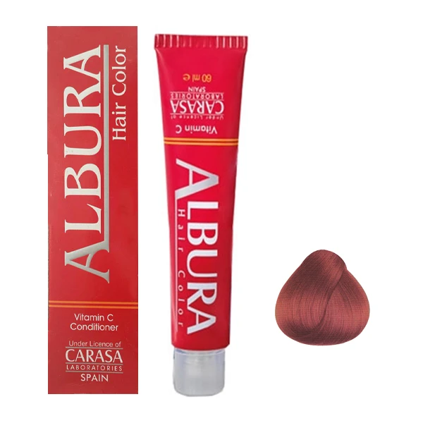 رنگ مو آلبورا مدل carasa شماره 7.44 حجم 100 میلی لیتر رنگ بلوند مسی روشن