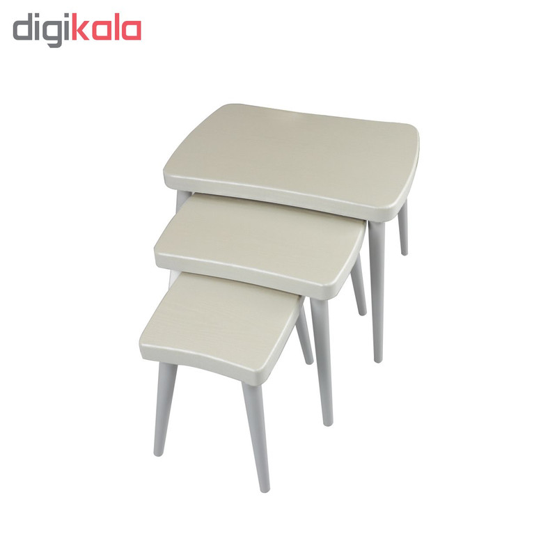 میز عسلی ویانا مدل کلاسیک کد 117GHB مجموعه 3 عددی