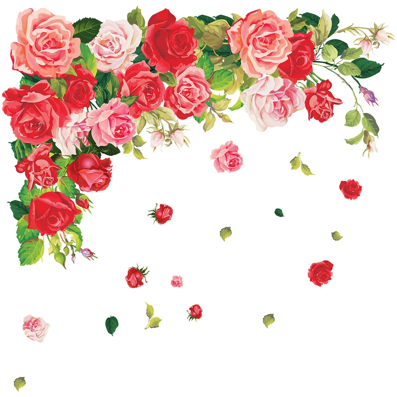 استیکر دیواری مدل colorful rose