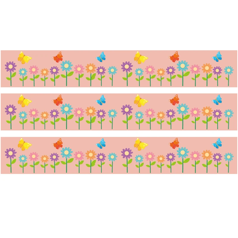 استیکر دیواری باروچین طرح گلهای رنگارنگ باغ