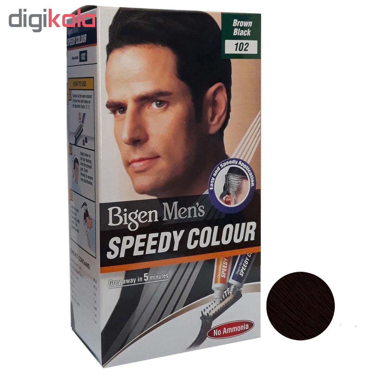 کیت رنگ مو بیگن سری Speedy Colour شماره 102 حجم 40 میلی لیتر رنگ قهوه ای تیره -  - 2