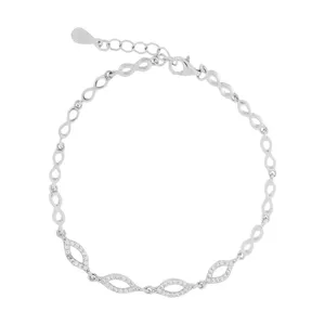 دستبند نقره زنانه کد 103003218-8