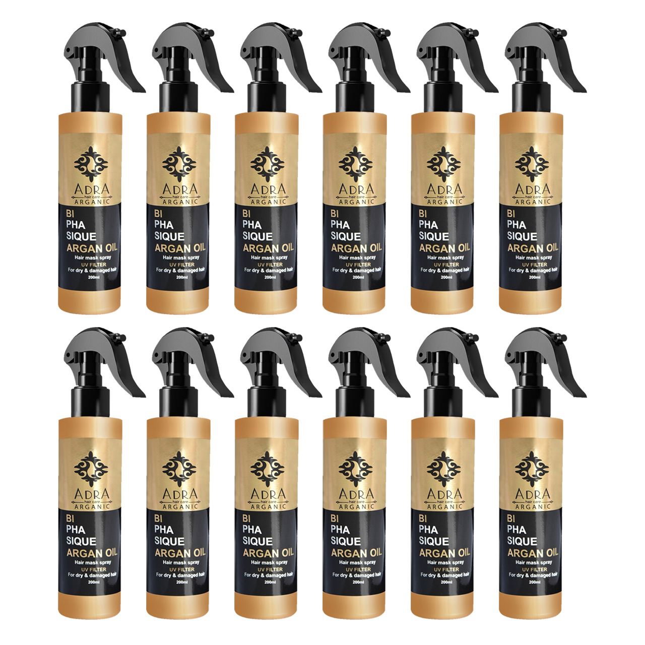 اسپری مو آدرا مدل Argan حجم 200 میلی لیتر مجموعه 12 عددی