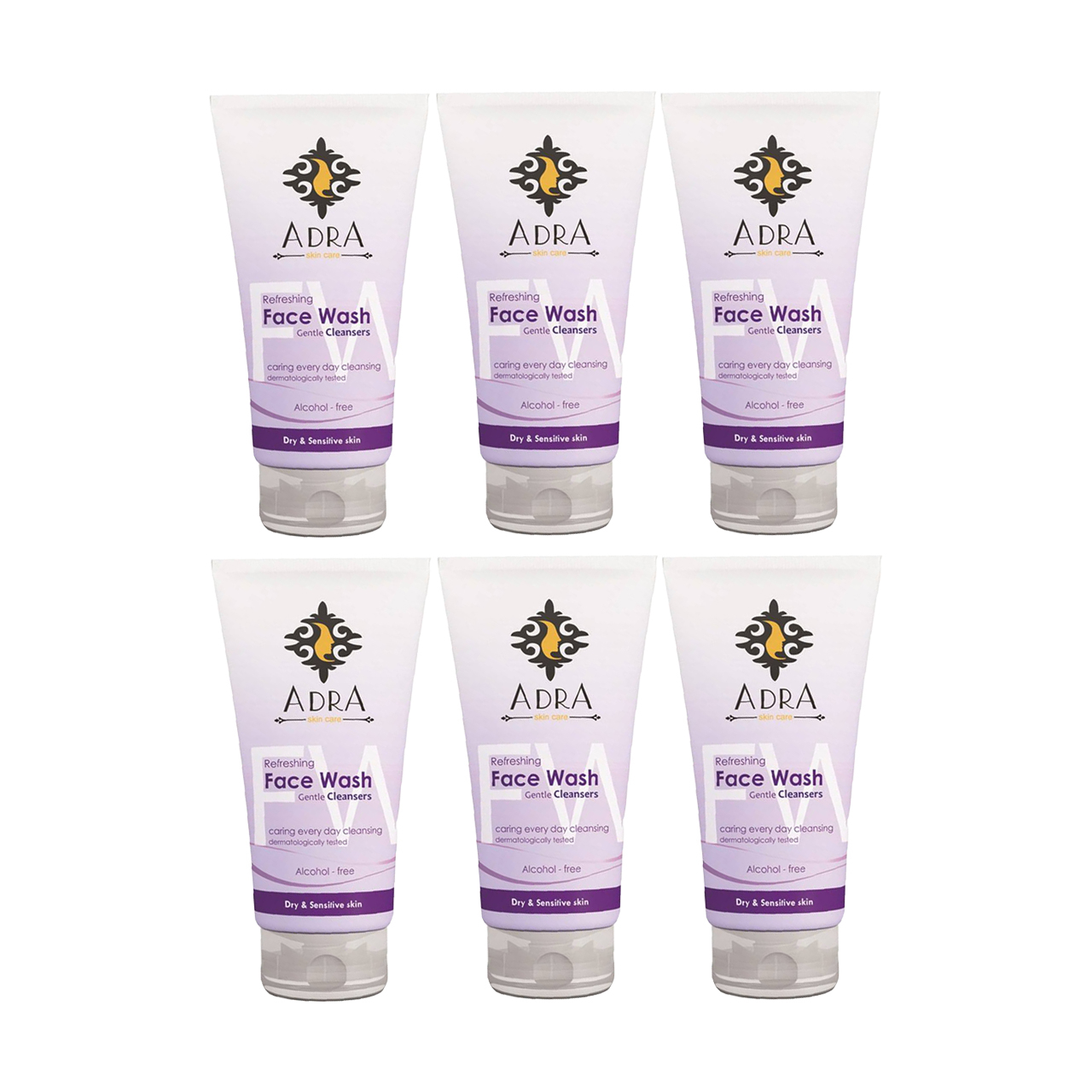 ژل شستشو صورت آدرا مدل P3 حجم 150 میلی لیتر مجموعه 6 عددی