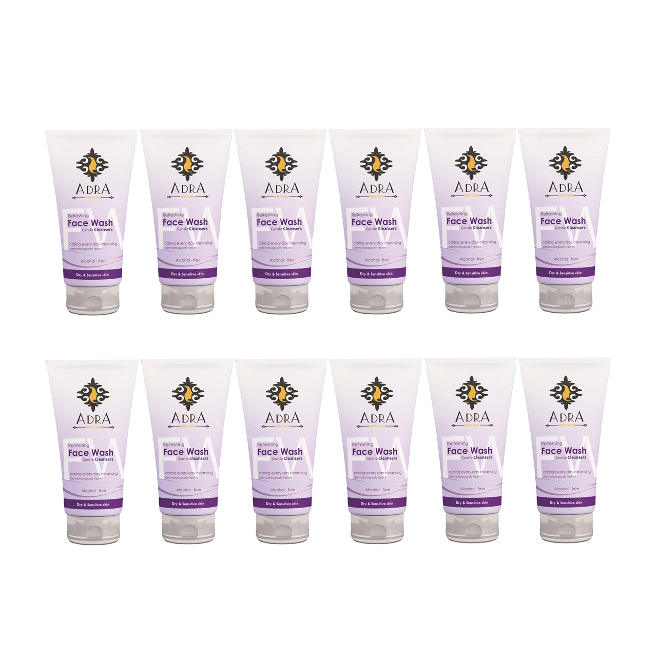 ژل شستشو صورت آدرا مدل P2 حجم 150 میلی لیتر مجموعه 12 عددی