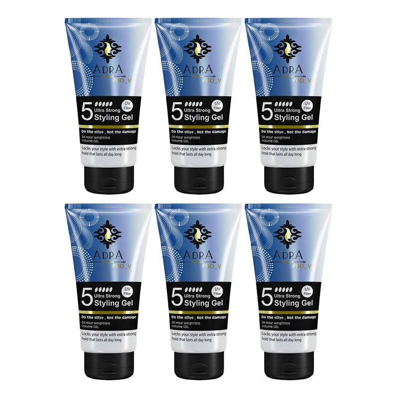 ژل مو آدرا مدل Ultra Strong Styling حجم 150 میلی لیتر مجموعه 6 عددی