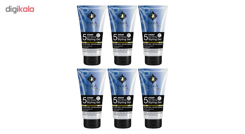 ژل مو آدرا مدل Ultra Strong Styling حجم 150 میلی لیتر مجموعه 6 عددی
