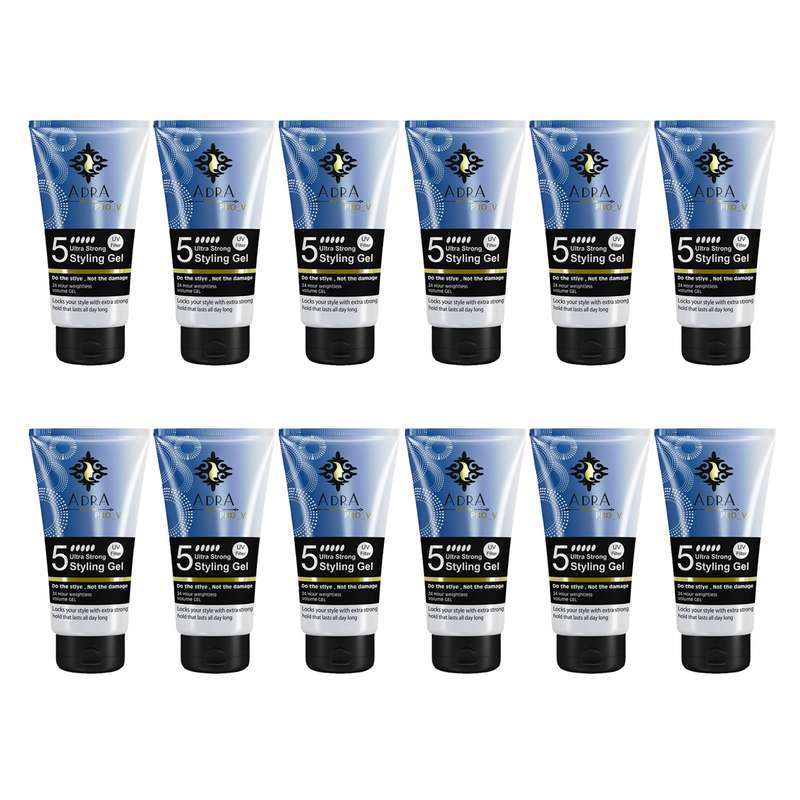 ژل مو آدرا مدل Ultra Strong Styling حجم 150 میلی لیتر مجموعه 12 عددی ژل مو آدرا مدل Ultra Strong Styling حجم 150 میلی لیتر مجموعه 12 عددی