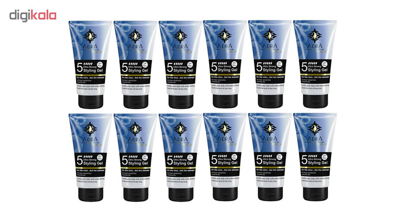 ژل مو آدرا مدل Ultra Strong Styling حجم 150 میلی لیتر مجموعه 12 عددی ژل مو آدرا مدل Ultra Strong Styling حجم 150 میلی لیتر مجموعه 12 عددی