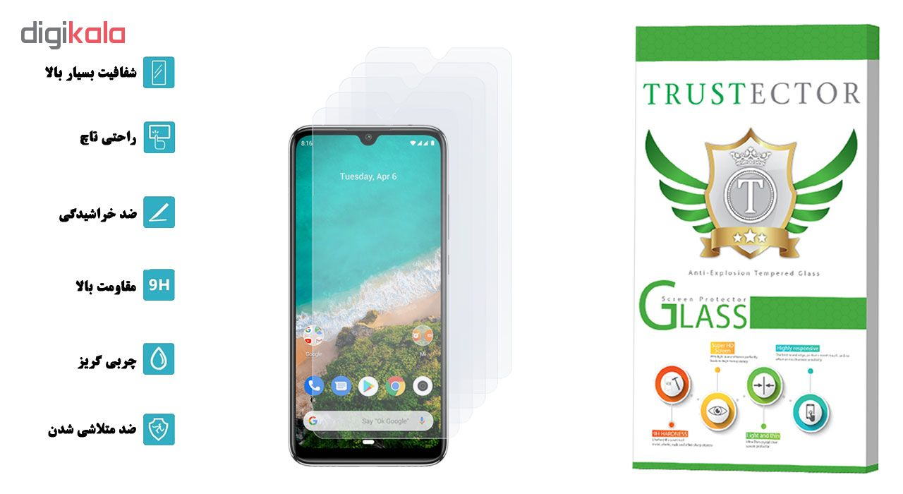 محافظ صفحه نمایش تراستکتور مدل GLS مناسب برای گوشی موبایل شیائومی Mi A3 بسته 5 عددی