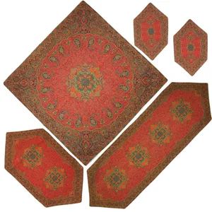 ست 5 تکه رومیزی ترمه مدل نسترن کد ZRSH5/5BS