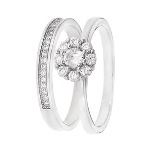 انگشتر نقره زنانه مون لایت کد R2151 مجموعه 2 عددی