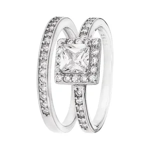 انگشتر نقره زنانه مون لایت کد R2153 مجموعه 2 عددی