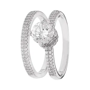 انگشتر نقره زنانه مون لایت کد R2154 مجموعه 2 عددی