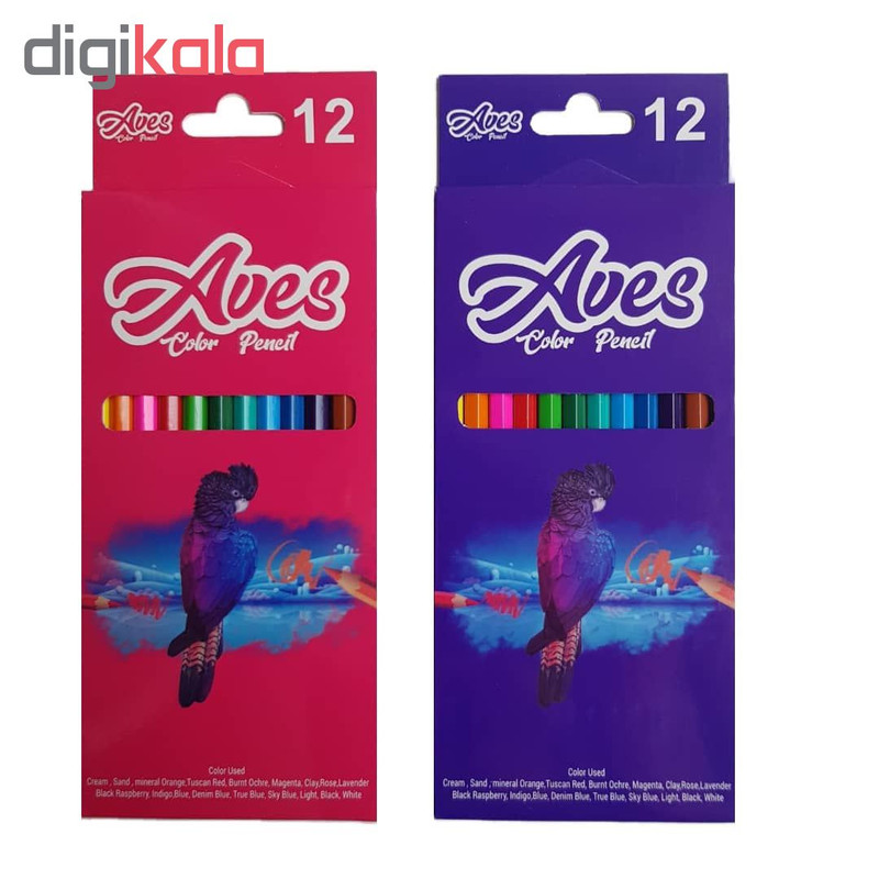 مداد رنگی ۱۲ رنگ اویز مدل فانی فان مجموعه 2 عددی