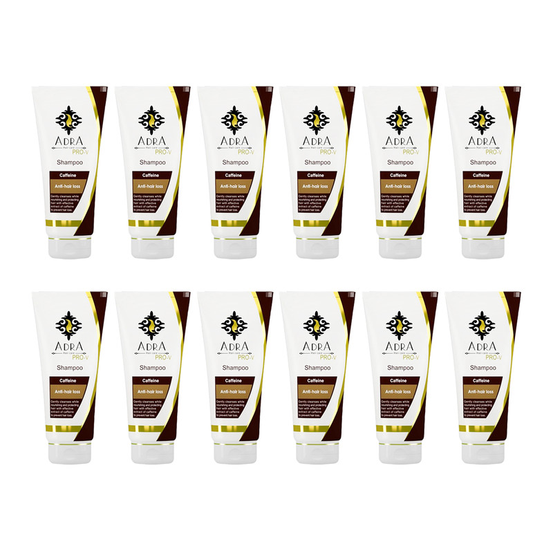 شامپو مو آدرا مدل Caffeine جم 200 میلی لیتر مجموعه 12 عددی