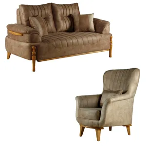مبل راحتی سه نفره چشمه نور کد MA-405/2+1-BR-N-CR