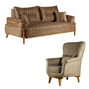 مبل راحتی چهار نفره چشمه نور کد MA-405/3+1-BR-N-CR