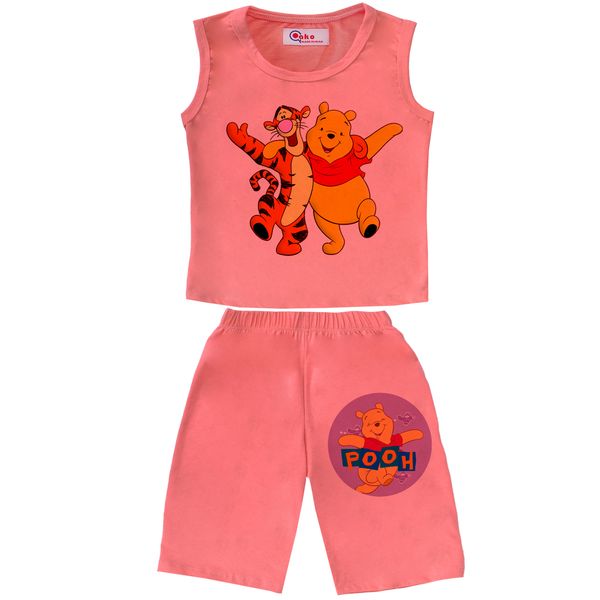 ست تاپ و شلوارک پسرانه طرح POOH کد BG11 ست تاپ و شلوارک پسرانه طرح POOH کد BG11