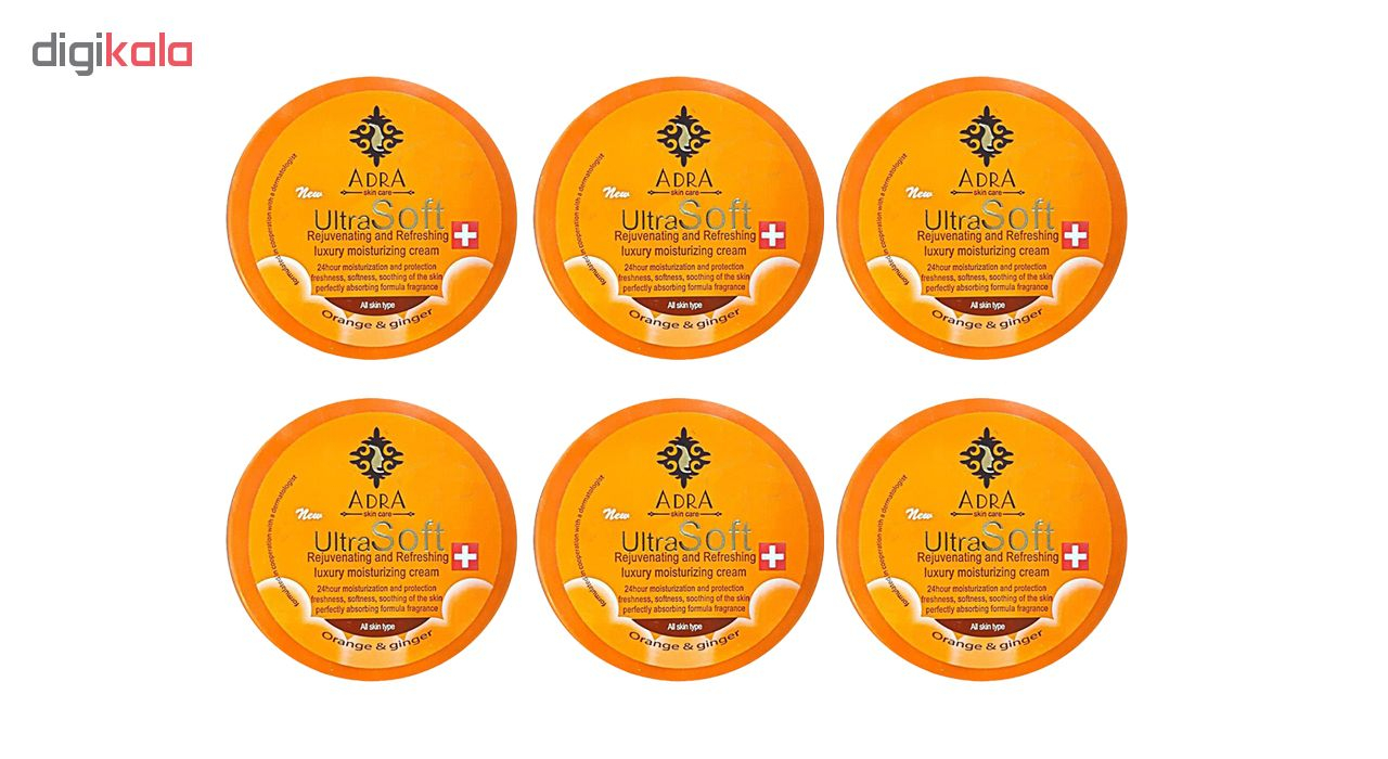 کرم مرطوب کننده آدرا مدل Orange and Ginger حجم 200 میلی لیتر مجموعه 6 عددی