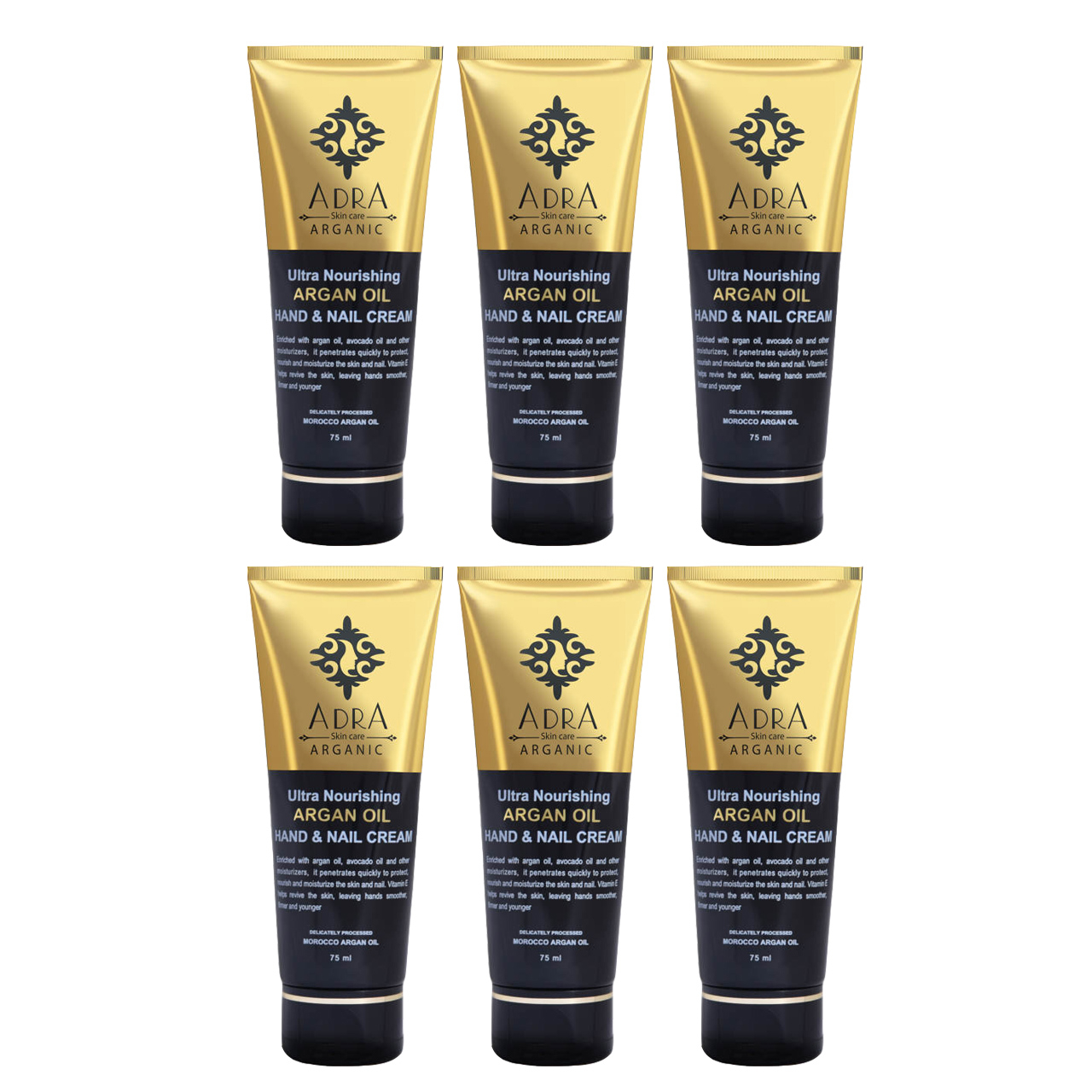 کرم مرطوب کننده آدرا مدل Argan Oil حجم 75 میلی لیتر مجموعه 6 عددی