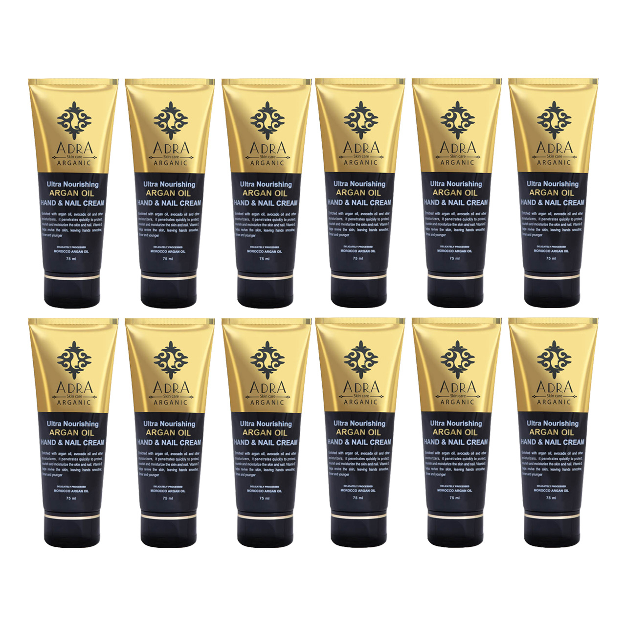 کرم مرطوب کننده آدرا مدل Argan Oil حجم 75 میلی لیتر مجموعه 12 عددی