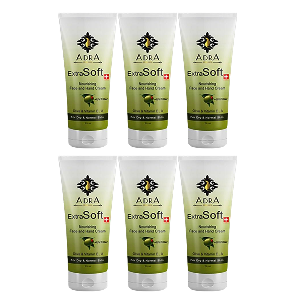 کرم مرطوب کننده آدرا مدل Olive حجم 75 میلی لیتر مجموه 6 عددی