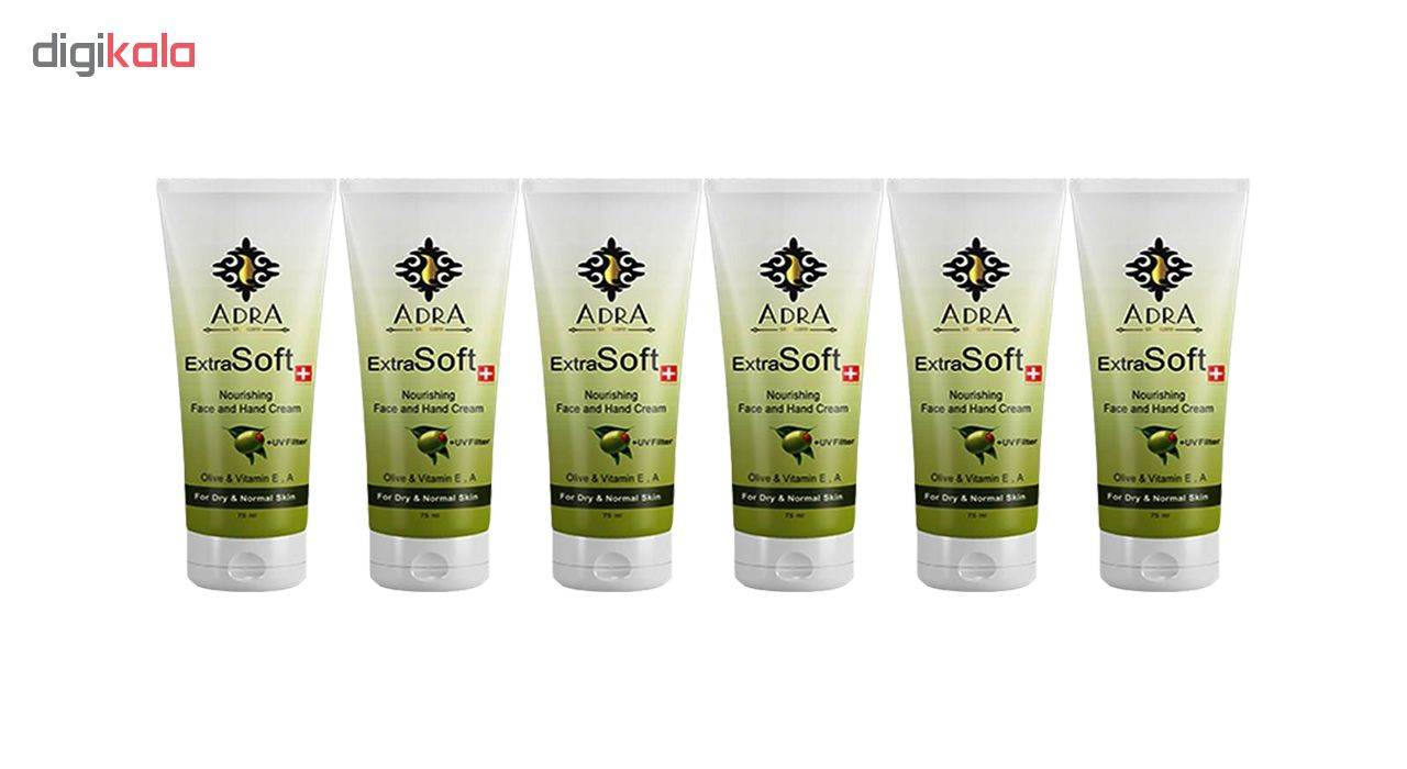 کرم مرطوب کننده آدرا مدل Olive حجم 75 میلی لیتر مجموه 6 عددی