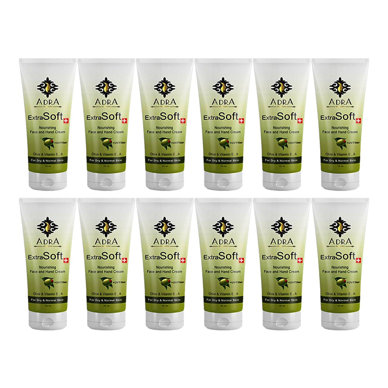کرم مرطوب کننده آدرا مدل Olive حجم 75 میلی لیتر مجموه 12 عددی