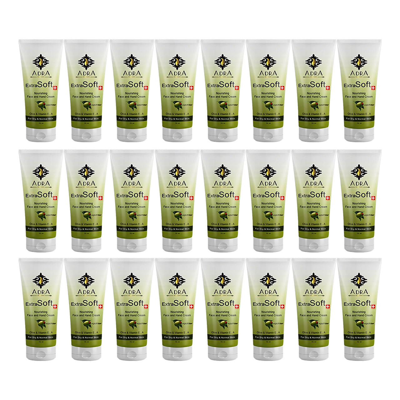 کرم مرطوب کننده آدرا مدل Olive حجم 75 میلی لیتر مجموعه 24 عددی